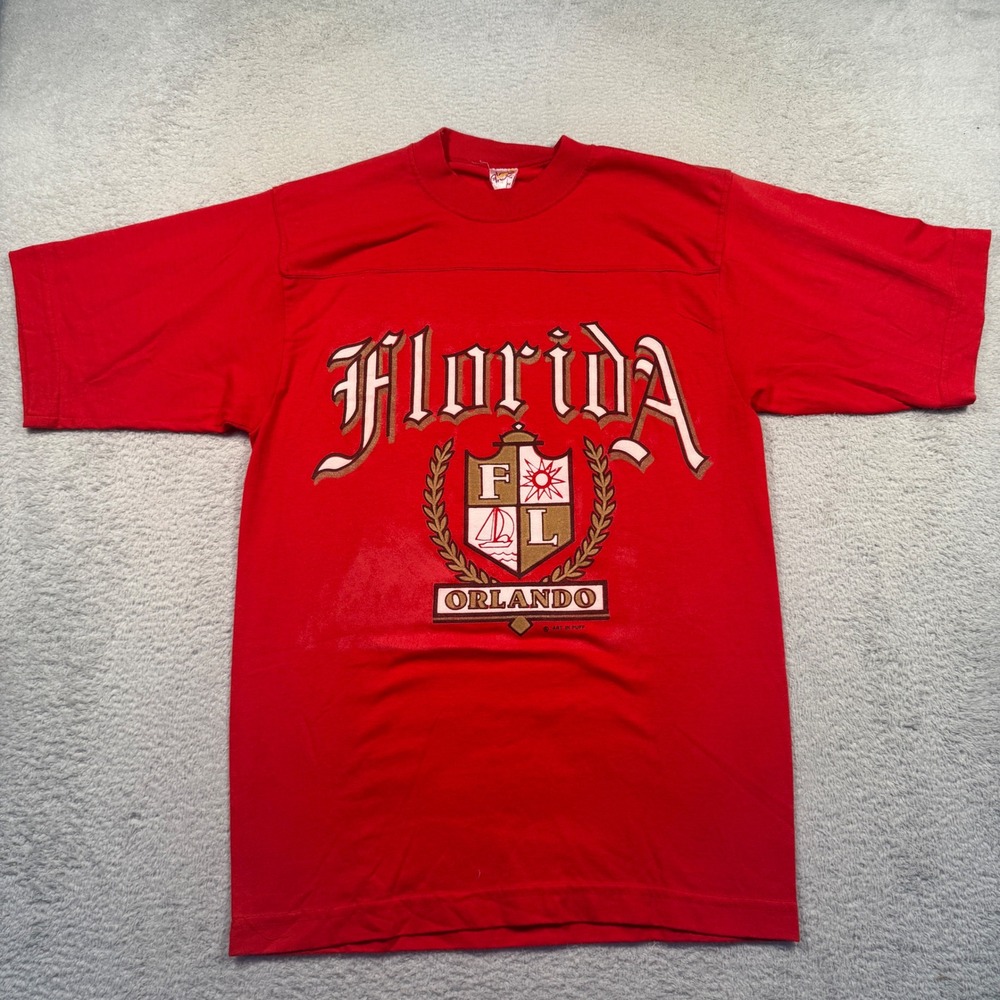 Vintage Alore Florida Orlando T-Shirt ‎ Souvenir Tee Red Medium Made in USA